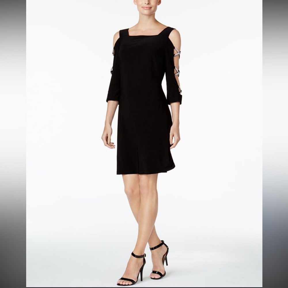 MSK Elegant Black Cold Shoulder Dress